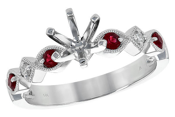 A236-19037: LDS SEMI DIA RG .20 RUBY .24 TGW