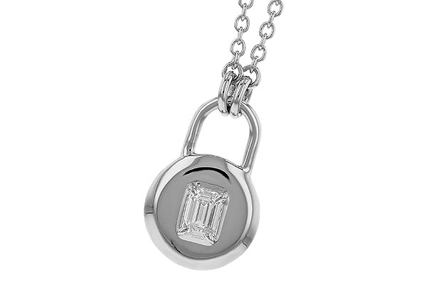 A319-89046: NECKLACE .19 EMERALD CUT (18")