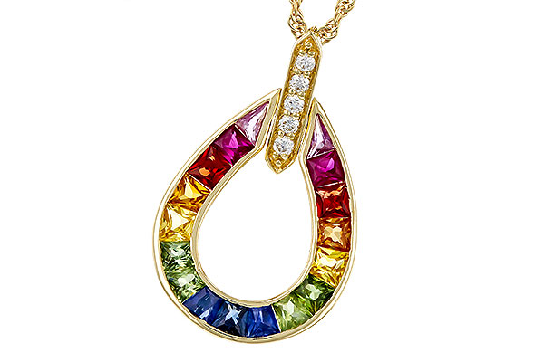 A320-76300: NECKLACE 1.10 MULTI-COLOR SAPPH 1.15 TGW