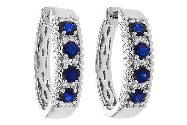 A320-81791: EARRINGS .56 TW SAPP .68 TGW