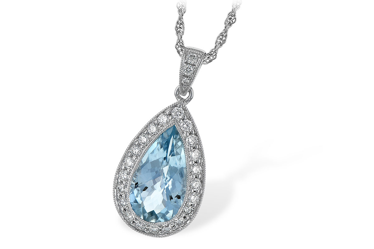 B051-72709: NECKLACE 2.20 AQUA 2.55 TGW