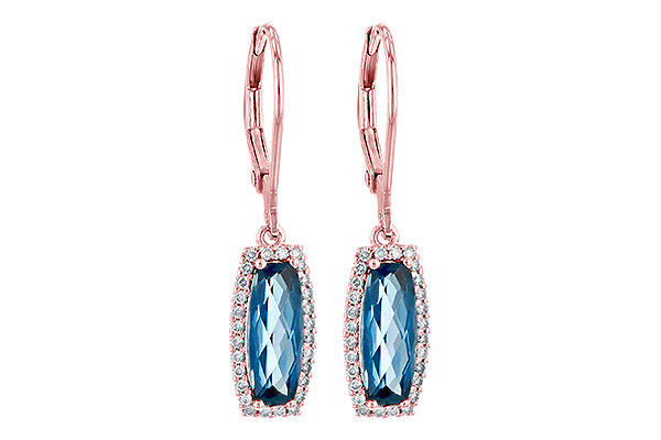 B236-24482: EARR 2.10 LONDON BLUE TOPAZ 2.28 TGW