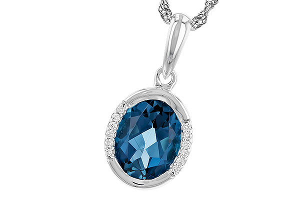 B319-86337: NECK 1.90 TW LONDON BLUE TOPAZ 1.93 TGW (9x7 LBT)