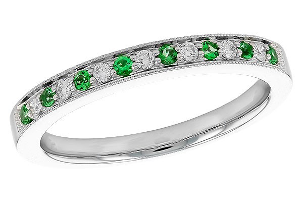 B319-90900: LDS WED RG .07 EMERALD .16 TGW