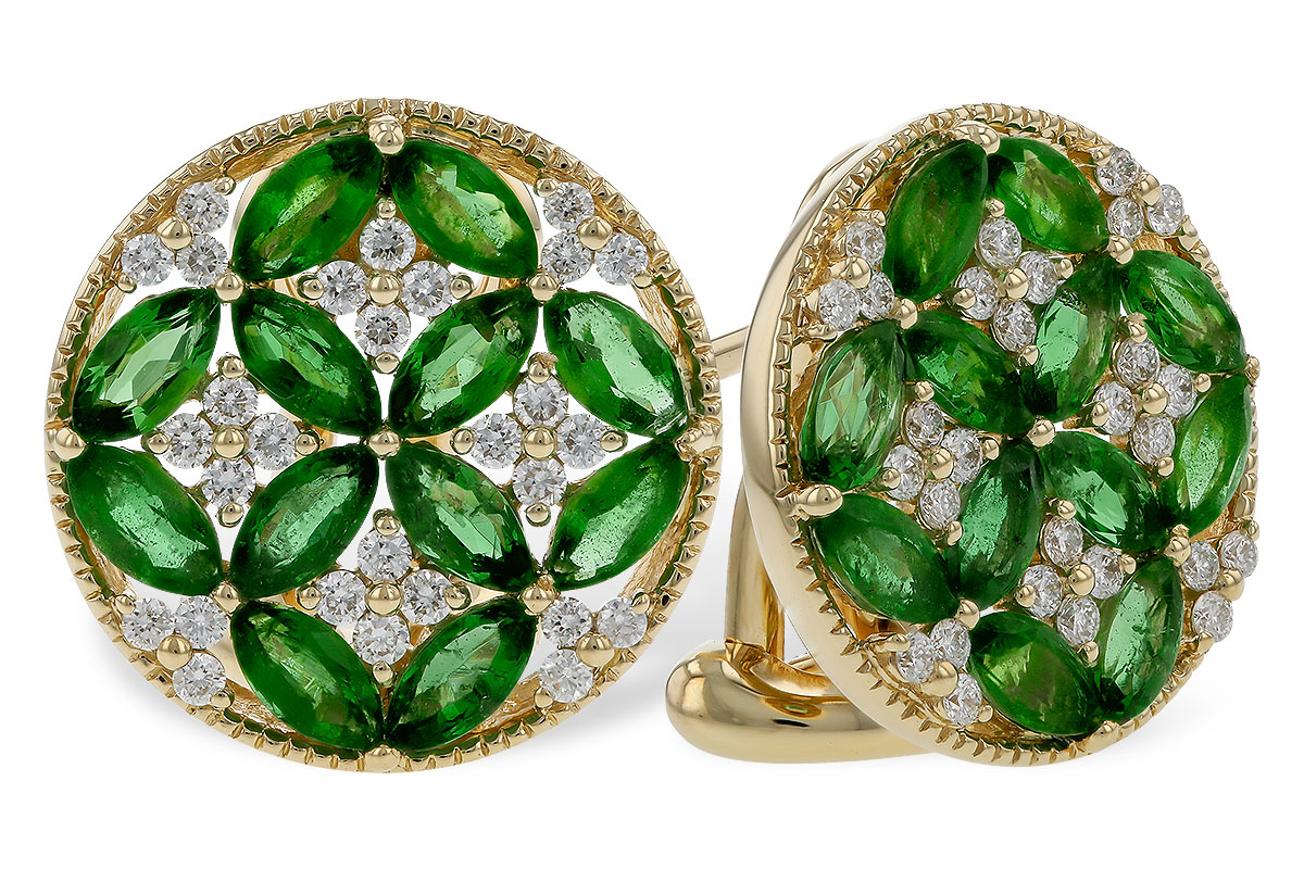 B320-76282: EARRINGS 1.66 TW EMERALD 1.96 TGW