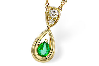 B320-77228: NECKLACE .10 EMERALD .16 TGW (4x3 EMER)