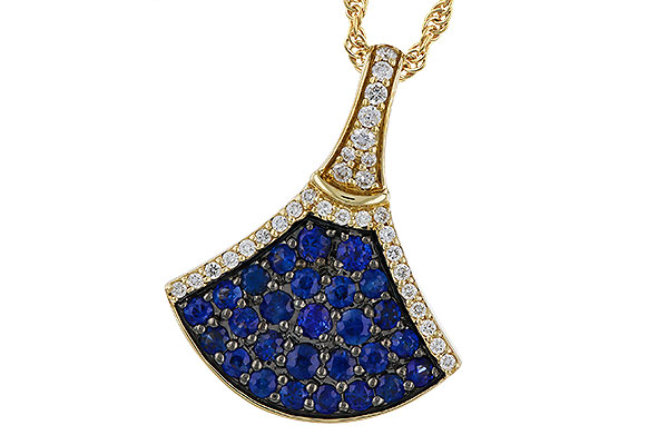 B320-77264: NECKLACE .71 TW SAPPHIRE .85 TGW