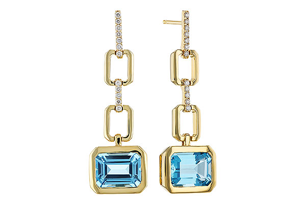 B320-78100: EARRINGS 3.20 BLUE TOPAZ 3.32 TGW (8x6MM BT)