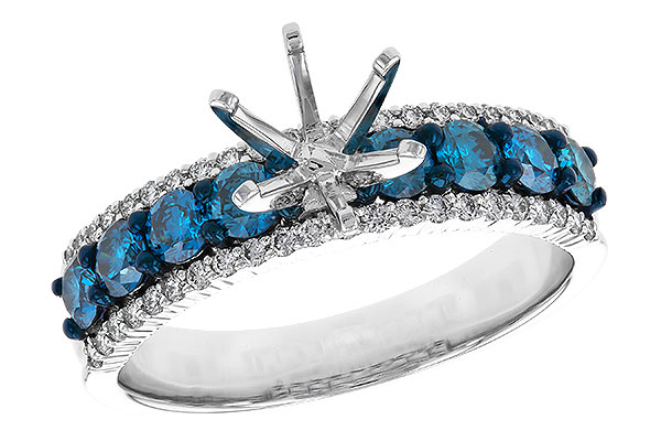 B320-78146: LDS SEMI DIA RG .72 BLUE DIAS .92 TW