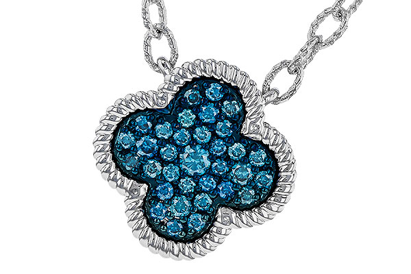 B320-78155: NECKLACE .33 TW BLUE DIAMONDS