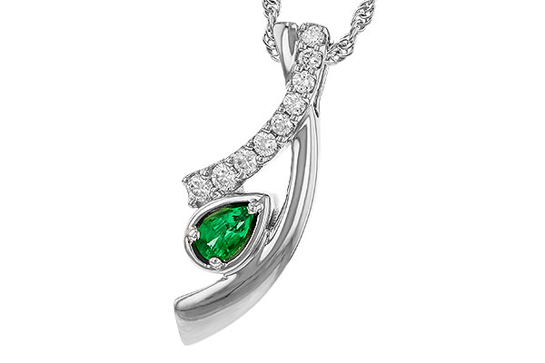 B320-79009: NECKLACE .17 EMERALD .34 TGW (5x3 EMER)