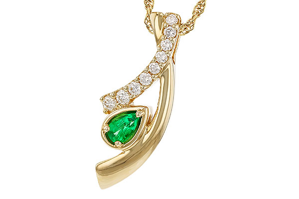 B320-79009: NECKLACE .17 EMERALD .34 TGW (5x3 EMER)