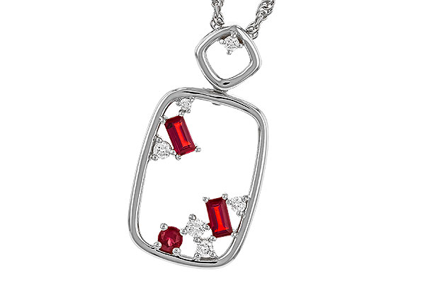 B320-79037: NECKLACE .33 TW RUBY .44 TGW