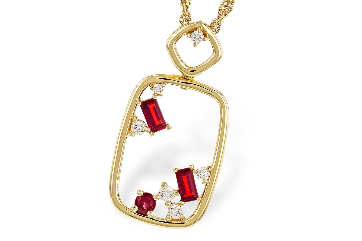 B320-79037: NECKLACE .33 TW RUBY .44 TGW