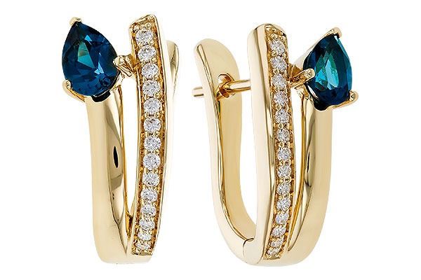 B320-79973: EARR .88 LONDON BLUE TOPAZ 1.08 TGW (6x4MM LBT)