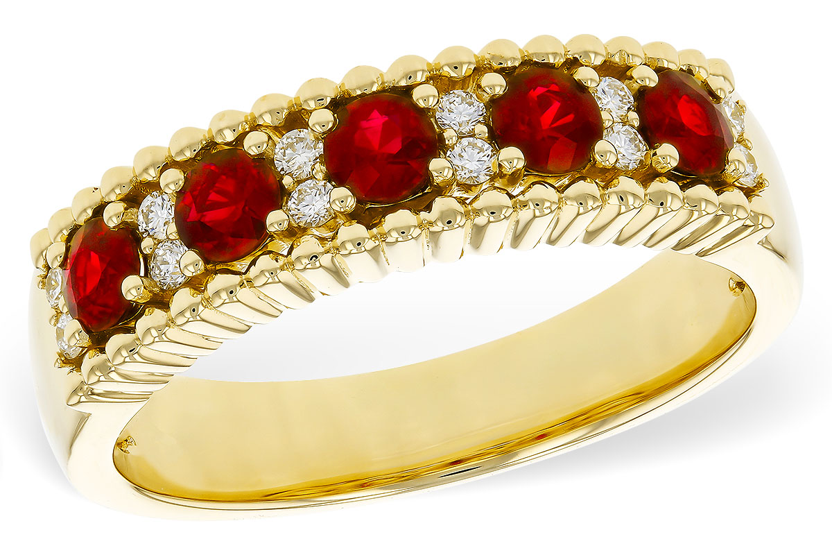 B320-81791: LDS WED RG .60 TW RUBY .72 TGW