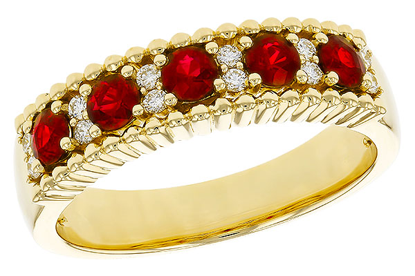 B320-81791: LDS WED RG .60 TW RUBY .72 TGW