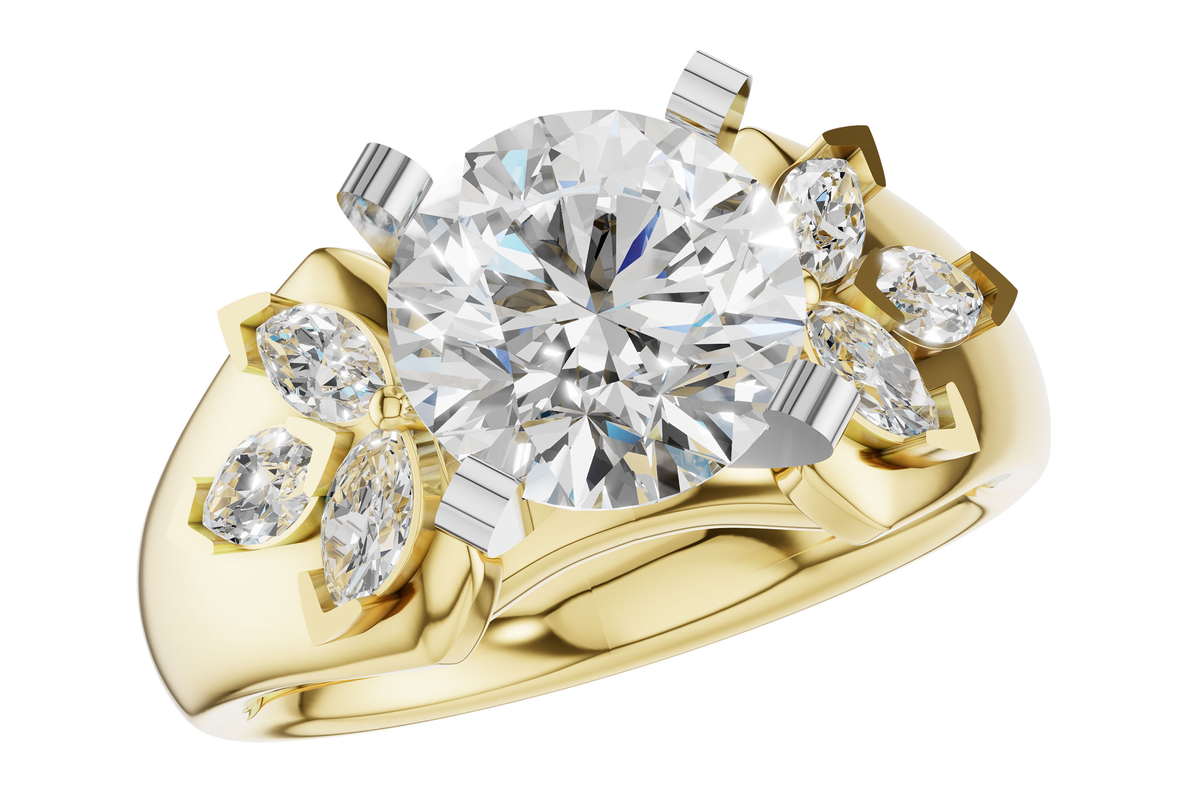 B321-65382: LDS SEMI DIA RG .38 TW MARQUISE DIAS