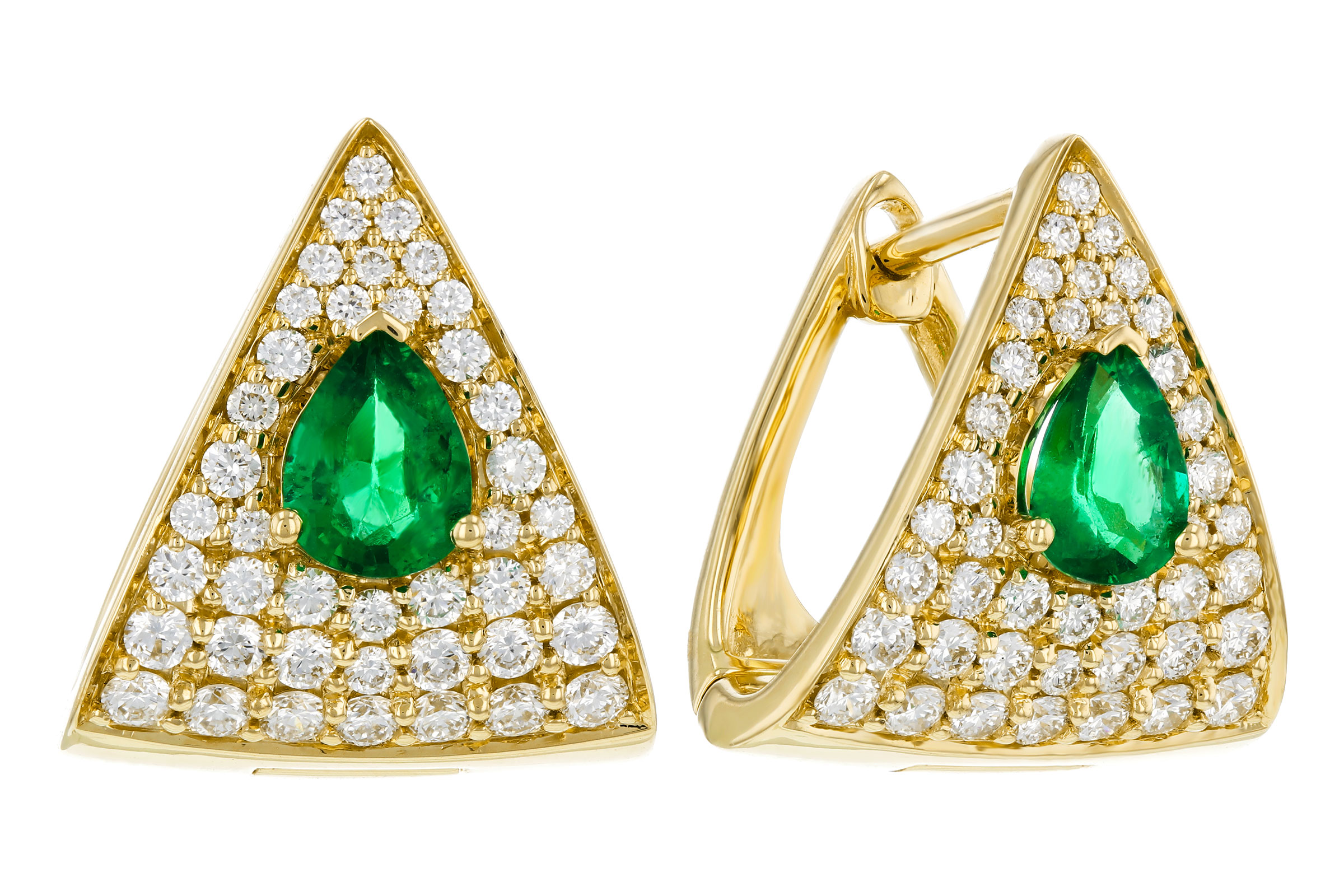 B321-66355: EARRINGS .45 TW EMERALD 1.00 TGW (5x4MM EM)