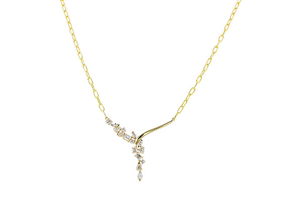 C319-89037: NECKLACE 1.22 TW FANCY CUT DIAMONDS (18")