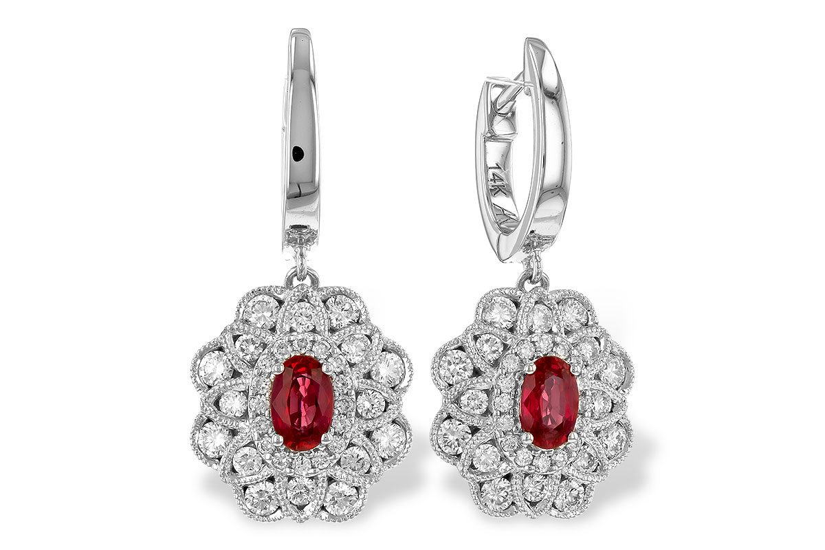 C319-89937: EARR .56 TW RUBY 1.30 TGW (5x3MM RUBY)