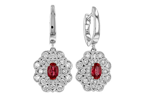 C319-89937: EARR .56 TW RUBY 1.30 TGW (5x3MM RUBY)