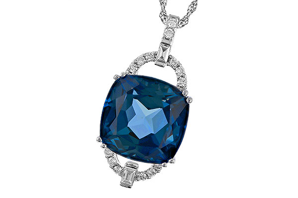 C320-74509: NECK 9.00 LONDON BLUE TOPAZ 9.20 TGW (12MM LBT)