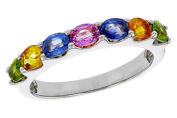 C320-76300: LDS WED RG 1.54 TW MULTI-COLOR SAPPHIRE