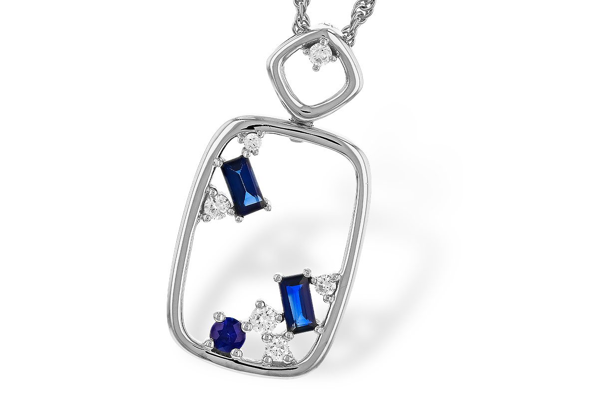C320-79037: NECKLACE .35 TW SAPPHIRE .46 TGW