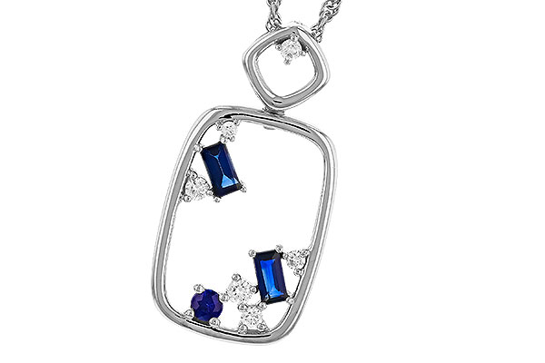 C320-79037: NECKLACE .35 TW SAPPHIRE .46 TGW