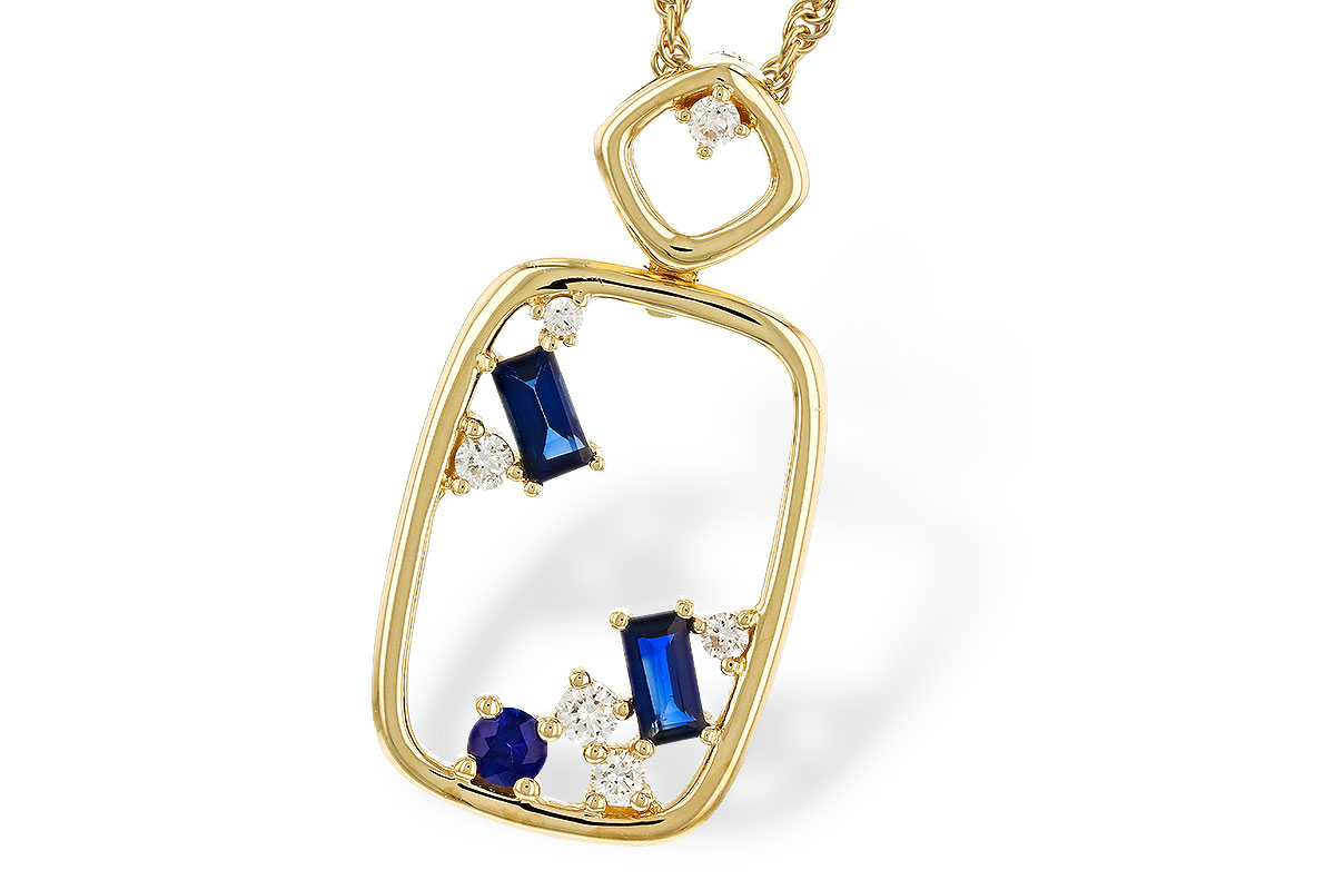 C320-79037: NECKLACE .35 TW SAPPHIRE .46 TGW