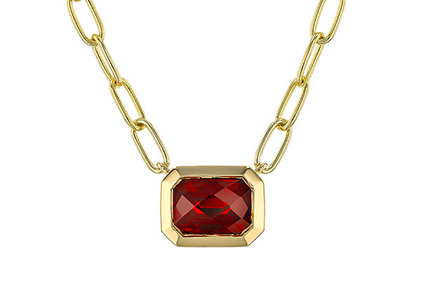 C320-79064: NECKLACE 1.45 GARNET (18")
