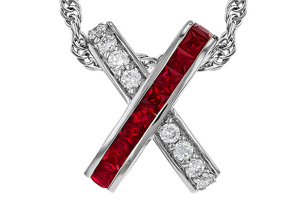 C320-81746: NECKLACE .53 TW RUBY .70 TGW