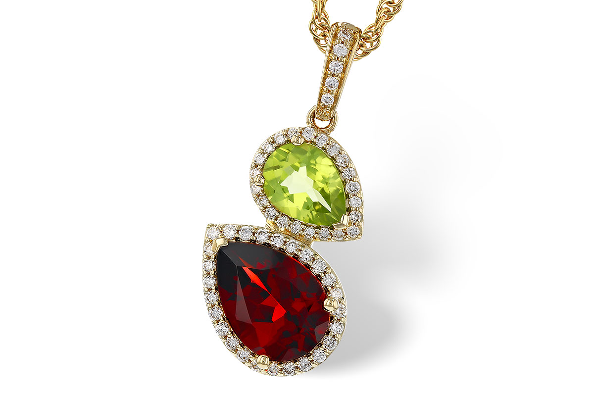 C320-81764: NECKLACE 2.74 SEMI-PREC (GAR,PER) 2.95 TGW