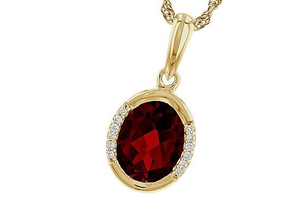 C321-65409: NECKLACE 2.02 TW GARNET 2.05 TGW (9x7 GAR)