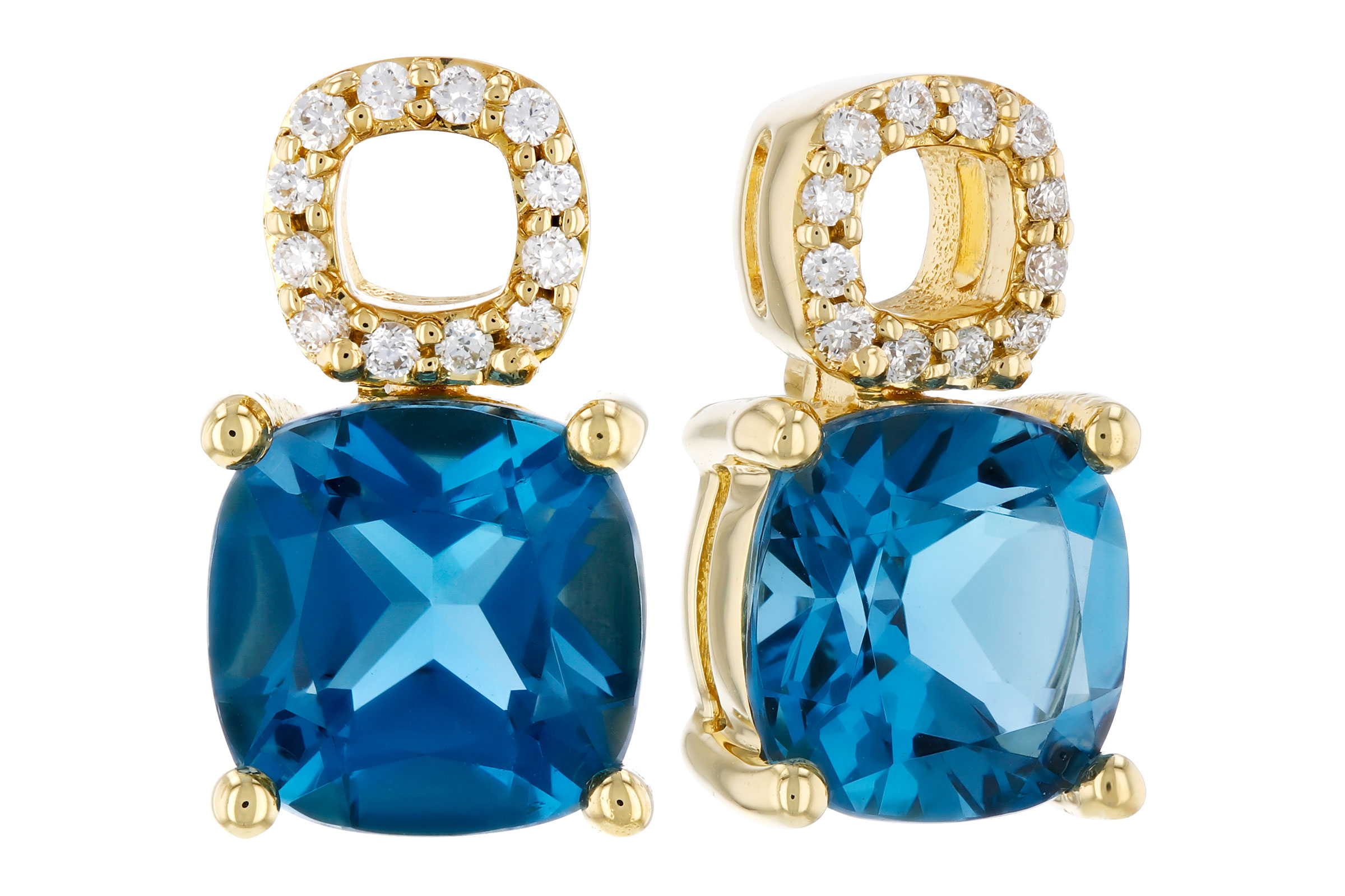 C321-66318: EARR 1.92 TW LONDON BLUE TOPAZ 1.98 TGW (6MM LBT)