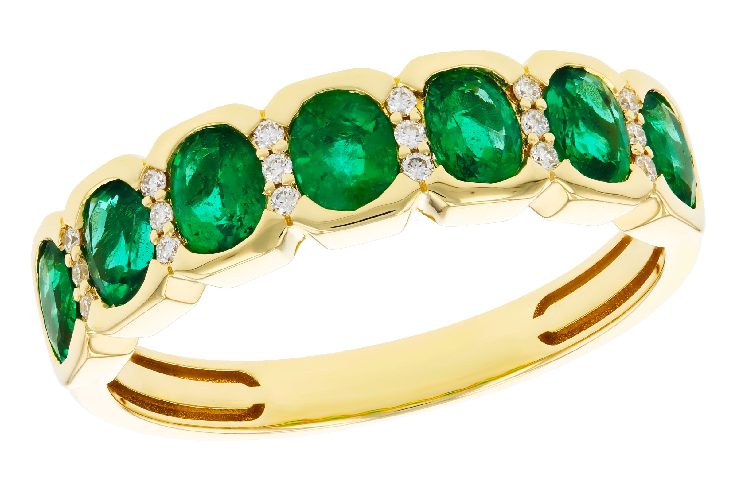 C321-66346: LDS WED RG 1.15 TW EMERALD 1.22 TGW