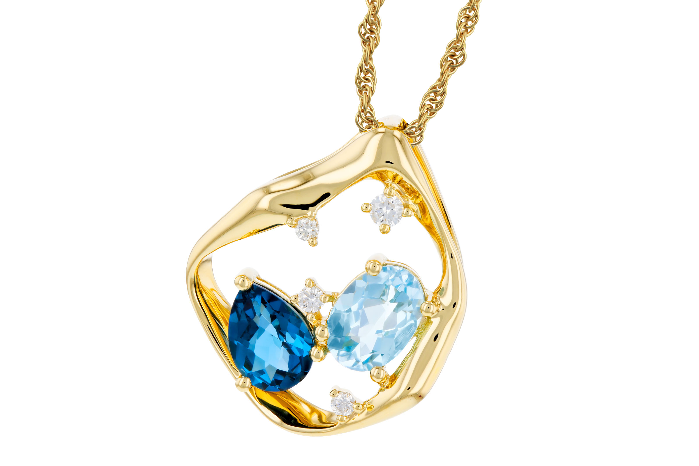 C321-67191: NECKLACE 1.60 TW BLUE TOPAZ 1.67 TGW (7x5MM BT)