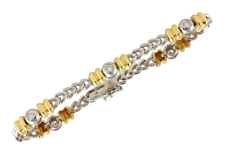 D046-19955: BRACELET WG LINKS & YG BARS .45 TW