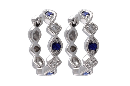 D047-09909: EARRINGS .20 SAPP .25 TGW