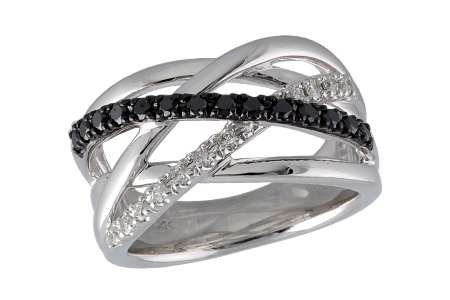 D231-69909: LDS WED RG .25 BLK DIAS .41 TW