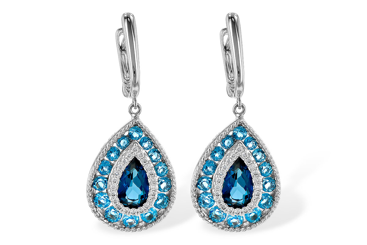 D236-22700: EARR 3.15 TW BLUE TOPAZ 3.32 TGW