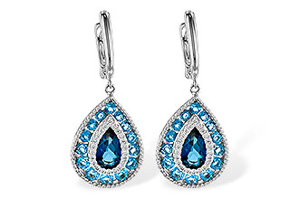 D236-22700: EARR 3.15 TW BLUE TOPAZ 3.32 TGW