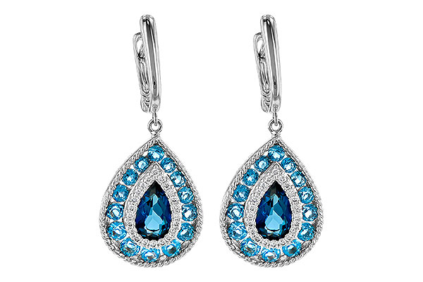 D236-22700: EARR 3.15 TW BLUE TOPAZ 3.32 TGW