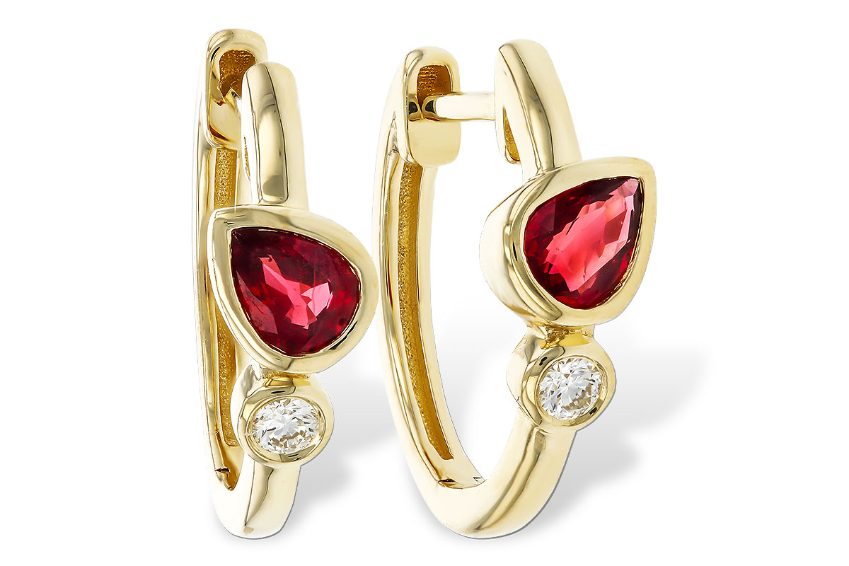 D320-78173: EARRINGS .48 RUBY .54 TGW