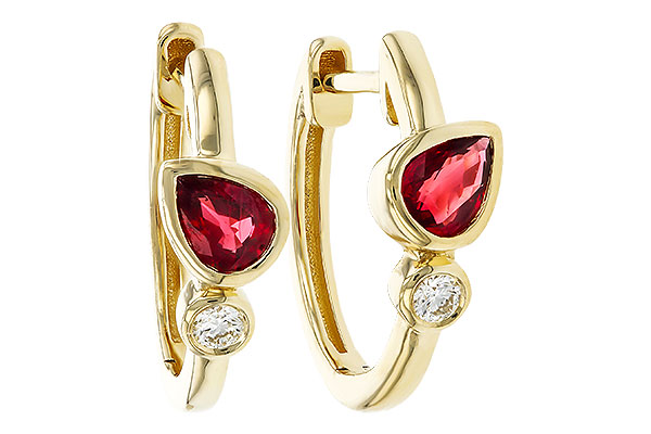 D320-78173: EARRINGS .48 RUBY .54 TGW