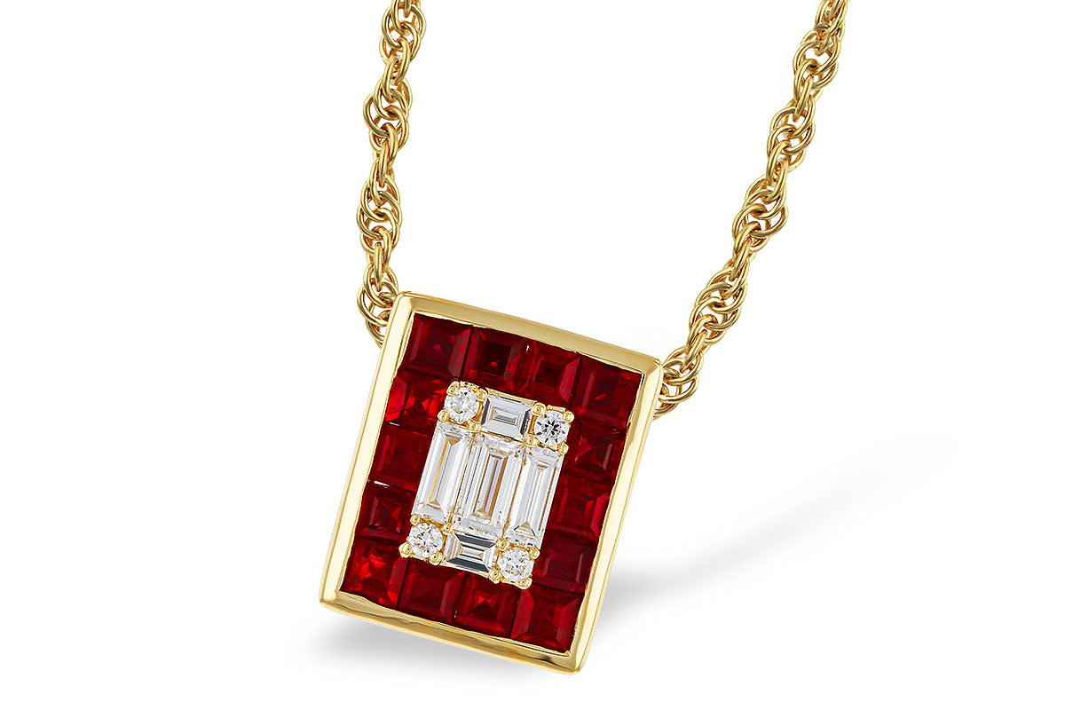 D320-80864: NECKLACE .82 RUBY TW 1.00 TGW