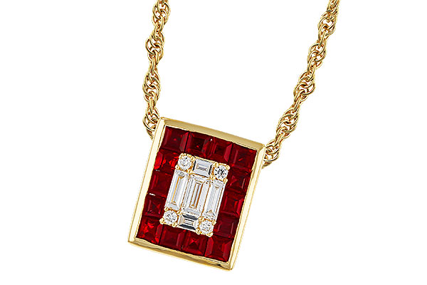 D320-80864: NECKLACE .82 RUBY TW 1.00 TGW