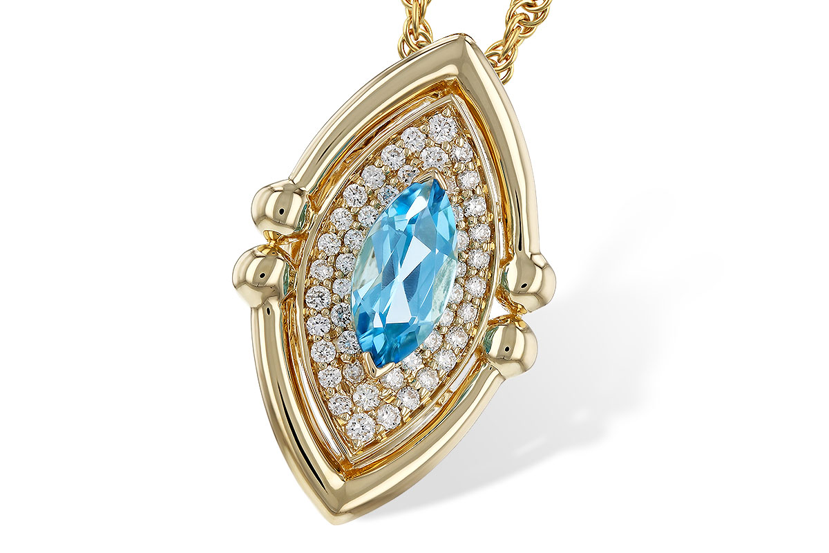 D320-81746: NECKLACE .54 BLUE TOPAZ .70 TGW (8x4MM BT)