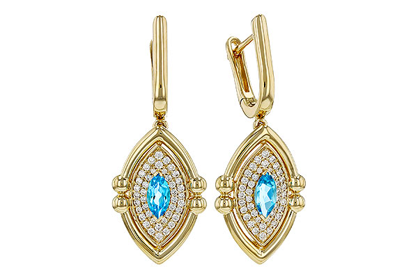 D321-64500: EARRINGS .50 TW BLUE TOPAZ .78 TGW (6x3MM BT)